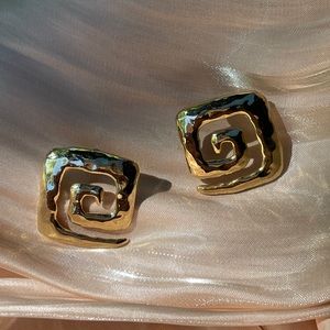Vintage gold statement earrings